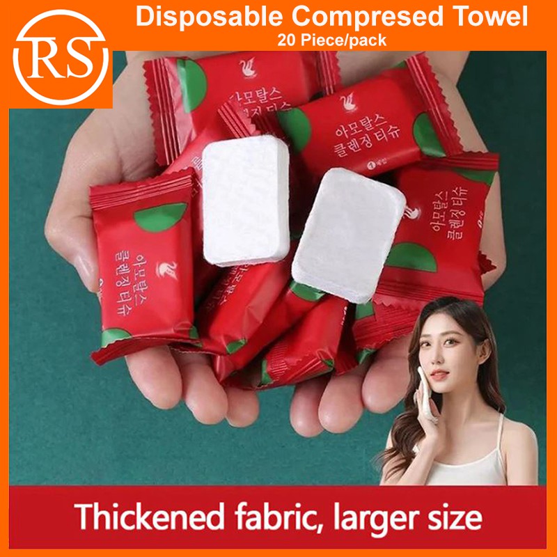 ❤️20PCS/pack❤️Compressed Towel❤ Thickened Disposable Face Towel Cotton Women Portable Goods Candy Towel ❤️SG Seller❤️